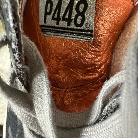 P448 Women’s Black, Metallic and Lace High Tops, Size 9-9.5 - Picture 10 of 10